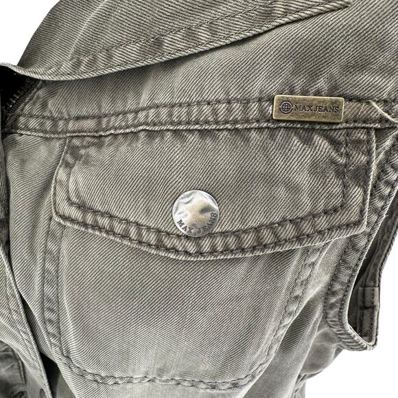 NEW Max Jeans Olive Green Military Cargo Utility Vest Sz Small - Picture 7 of 10